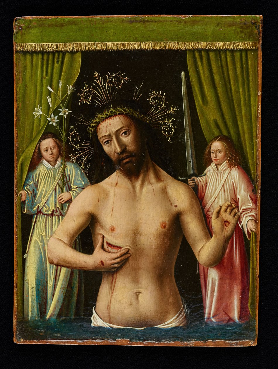 Christus als de Man van Smarten, 1450 door Petrus Christus