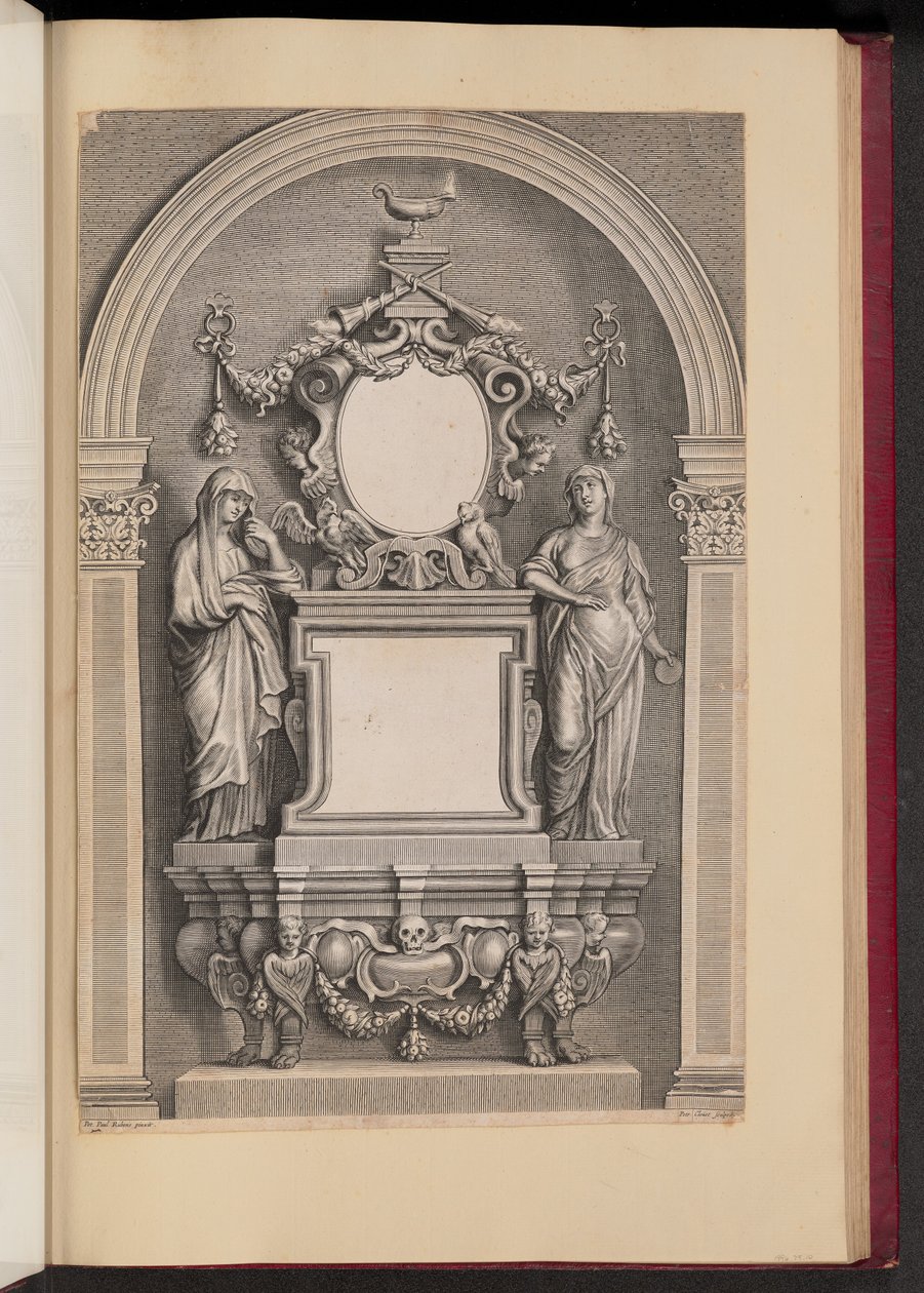 Epitaaf van Rubens door Petrus Clouet after Sir Peter Paul Rubens