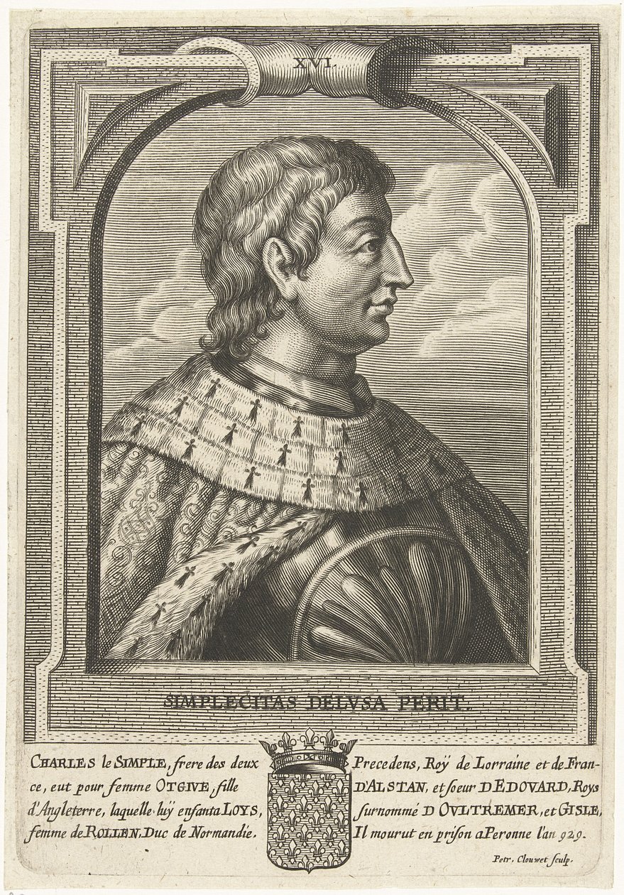 Karel III de Eenvoudige, Koning van West-Francië door Petrus Clouwet