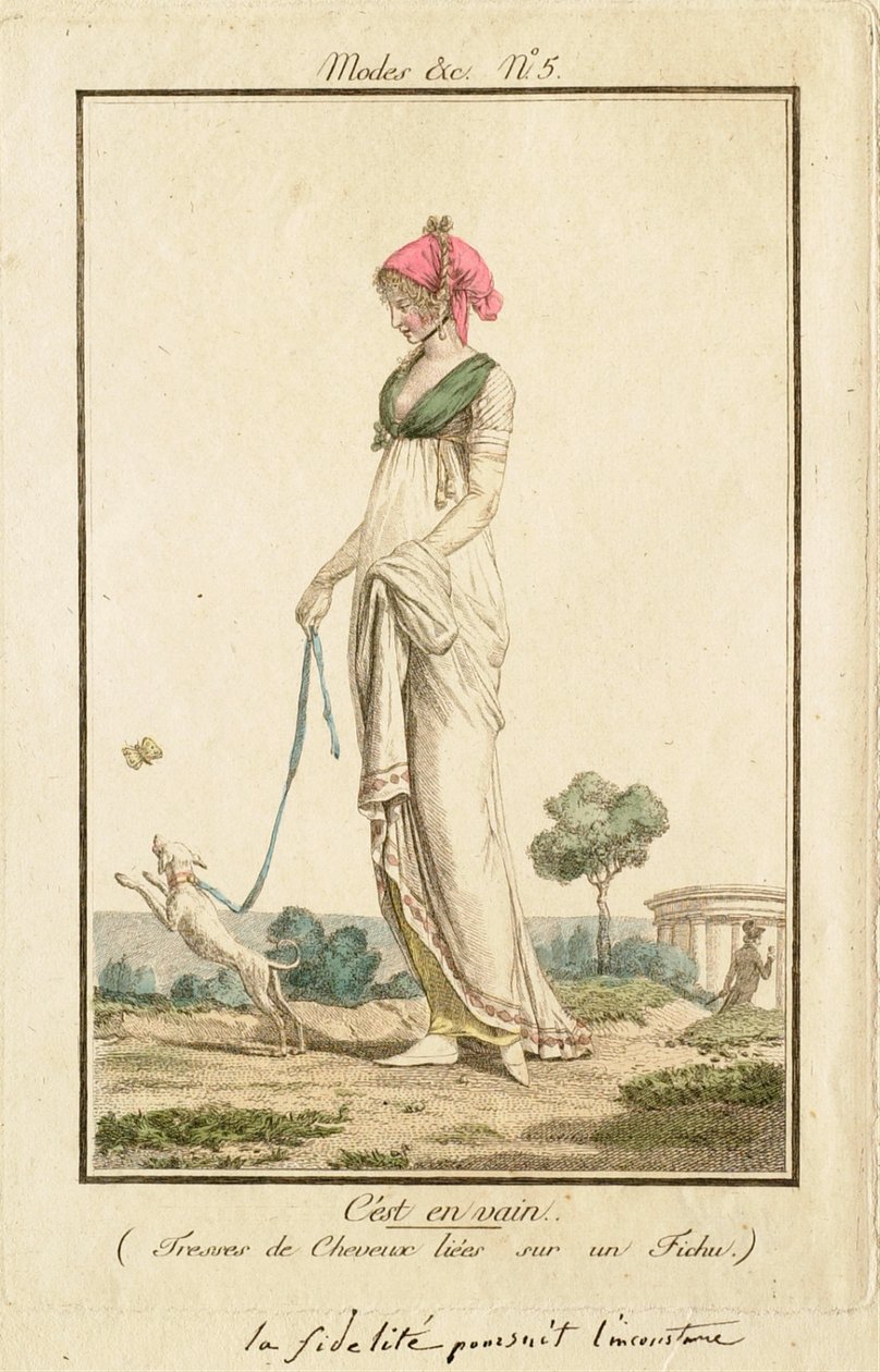 Het is tevergeefs (Haarvlechten aan een hoofddoek gebonden) door Philibert-Louis Debucourt