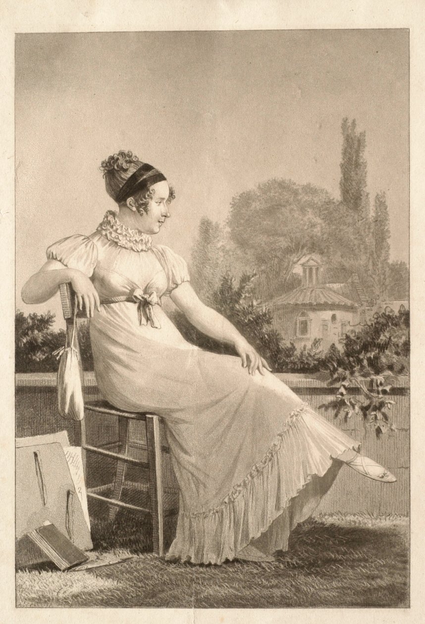 Portret van een jonge vrouw door Philibert-Louis Debucourt