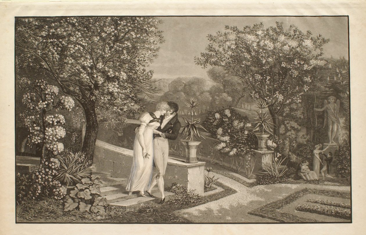 Lente, of De geliefden door Philibert-Louis Debucourt