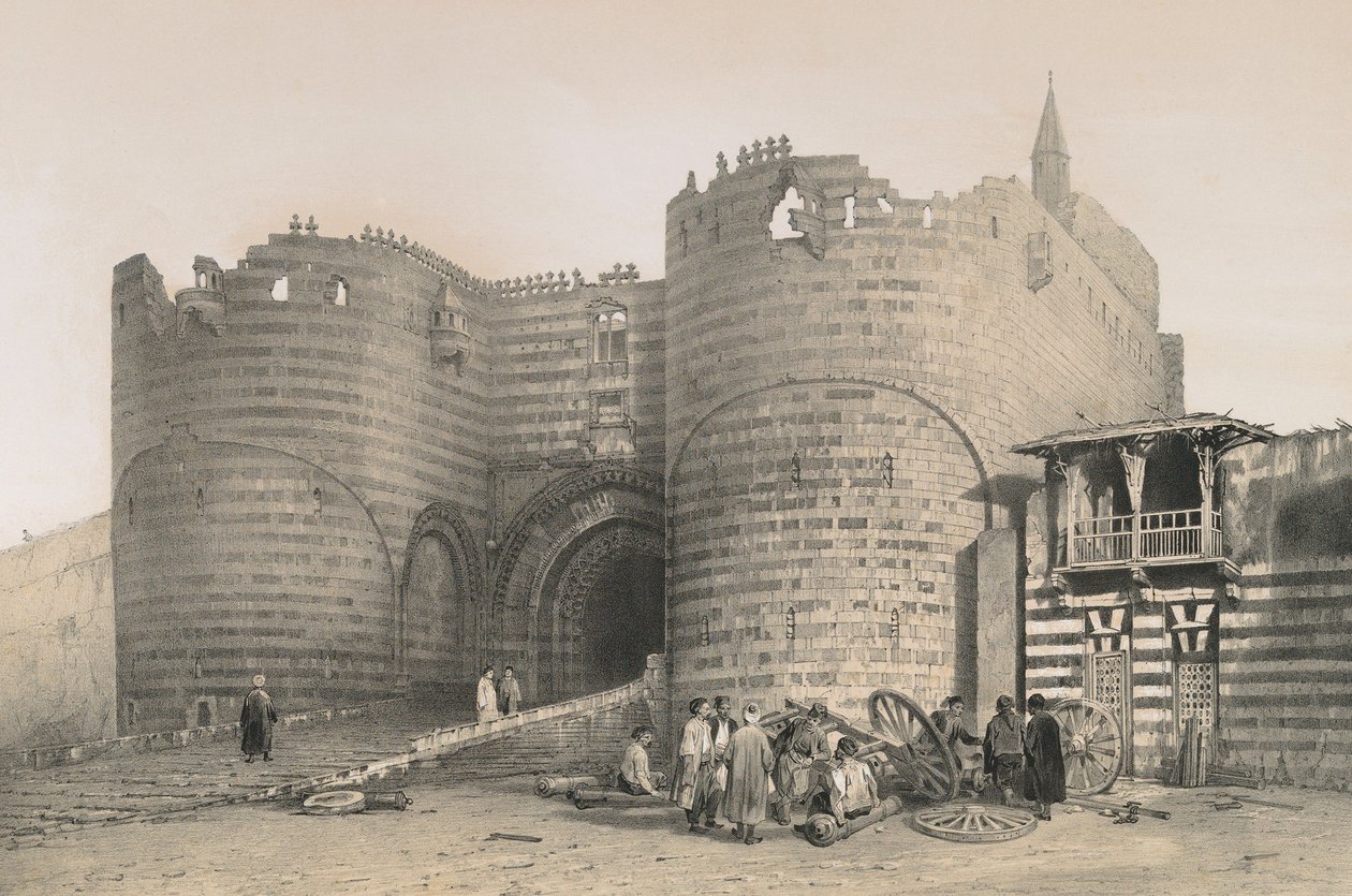 Poort van de Citadel van Saladin door Philibert Joseph Girault de Prangey