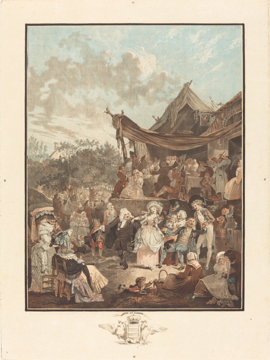 De minuet van de bruid door Philibert Louis Debucourt