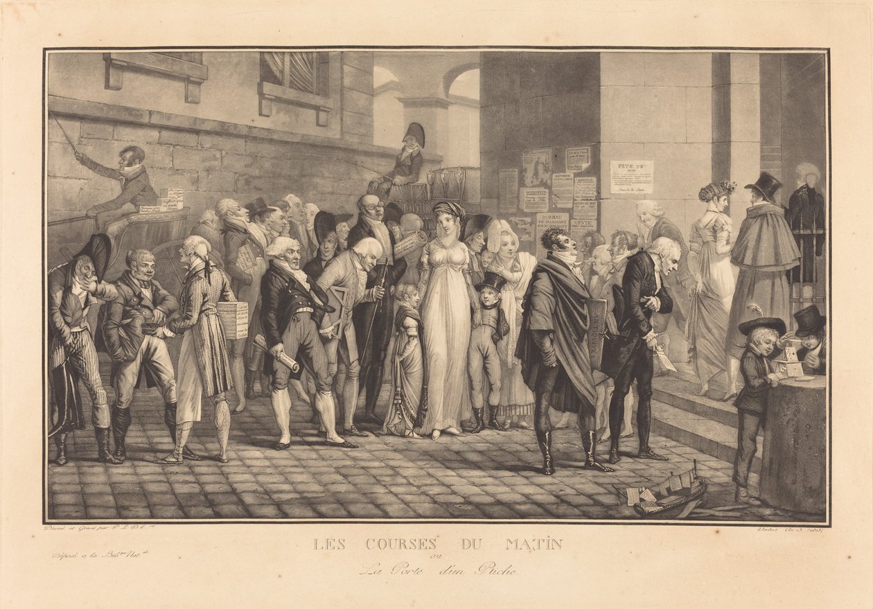 De ochtendraces, of de poort van een rijke door Philibert Louis Debucourt