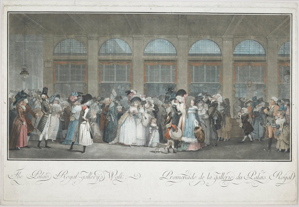 De Wandelgang van de Palais Royal Galerie door Philibert Louis Debucourt
