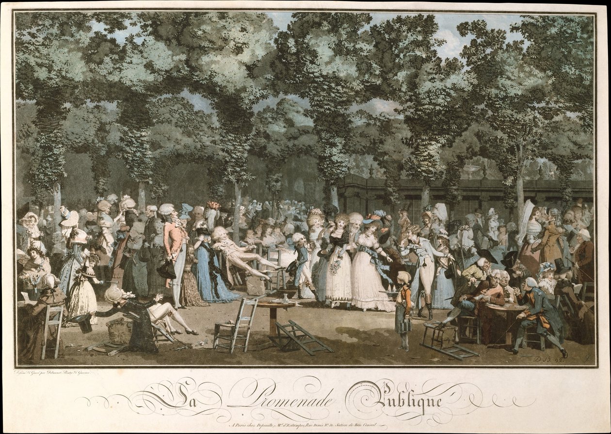 De openbare promenade, 1792 door Philibert Louis Debucourt