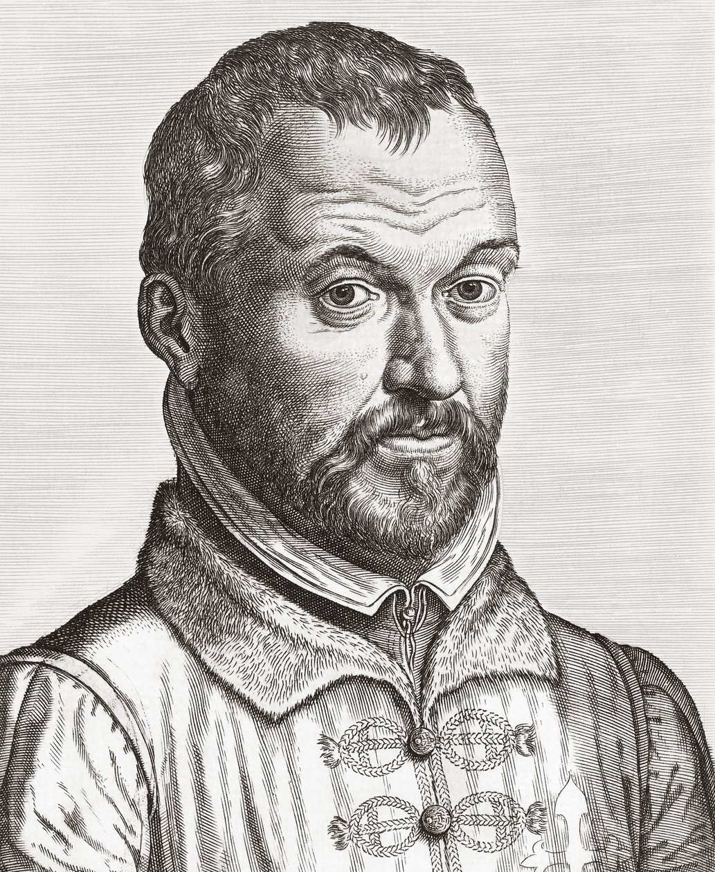 Benito Arias Montano. Portret (prent) door Philip (after) Galle