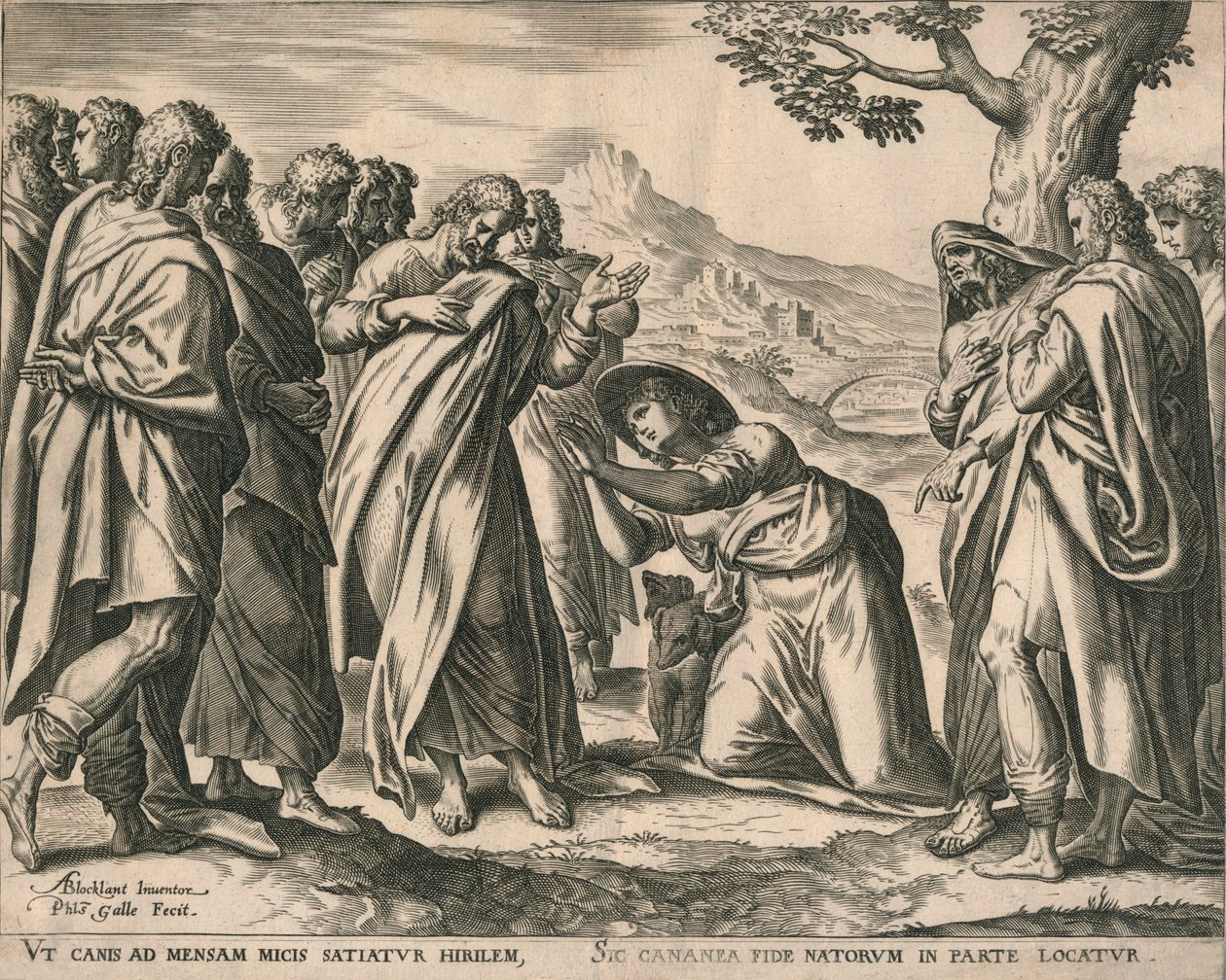 Christus en de Vrouw van Kanaän door Philip Galle