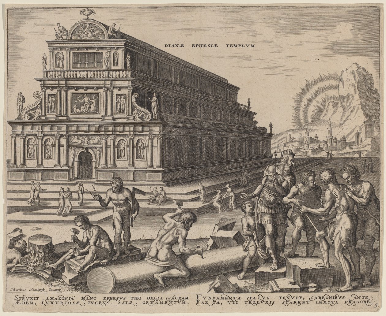 De Tempel van Diana in Efeze door Philip Galle, after Maerten van Heemskerck