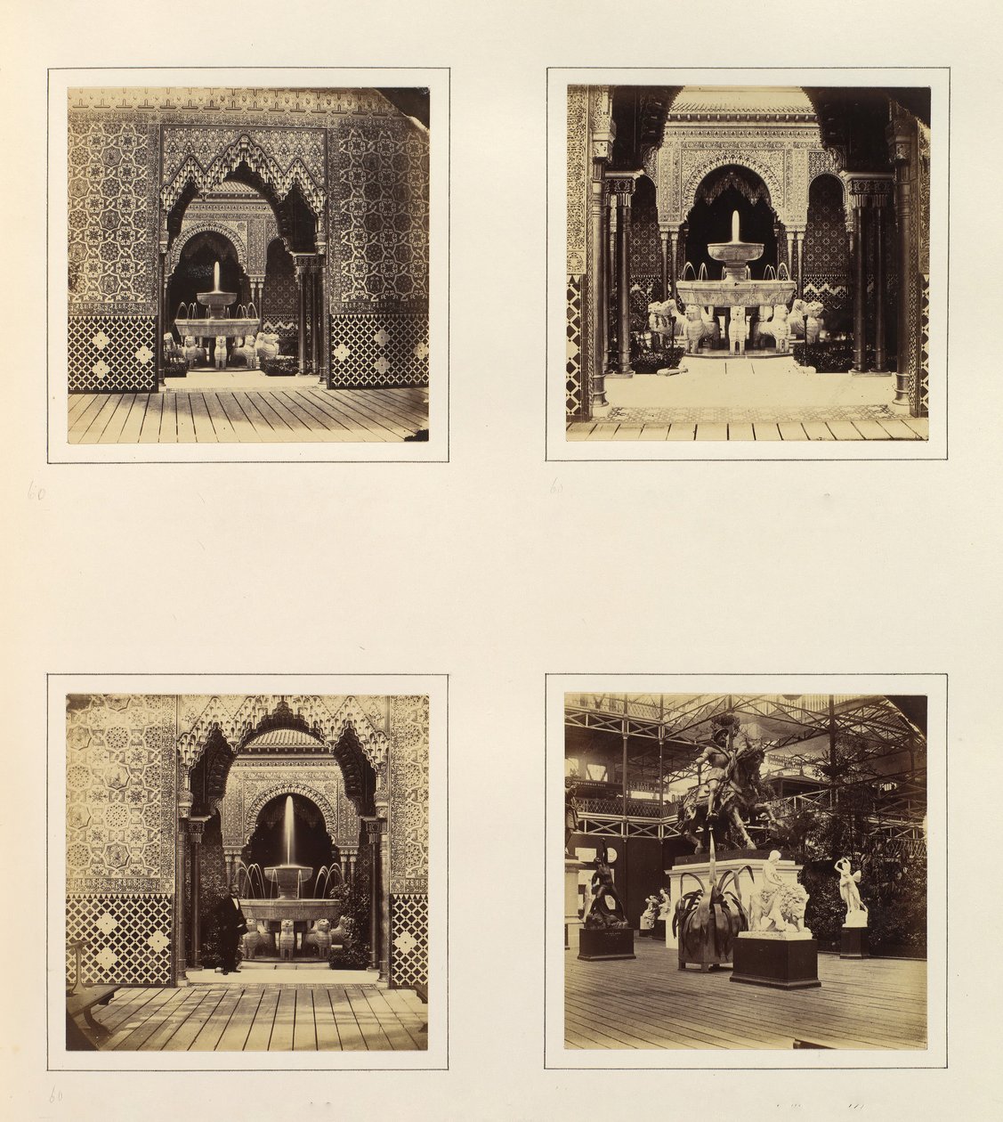 Alhambra en Hof van de Leeuwen, uitzicht in zuidelijk transept, ca. 1859 door Philip Henry Delamotte.