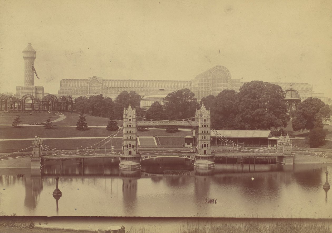 Voortgang van het Crystal Palace in Sydenham, 1854 door Philip Henry Delamotte