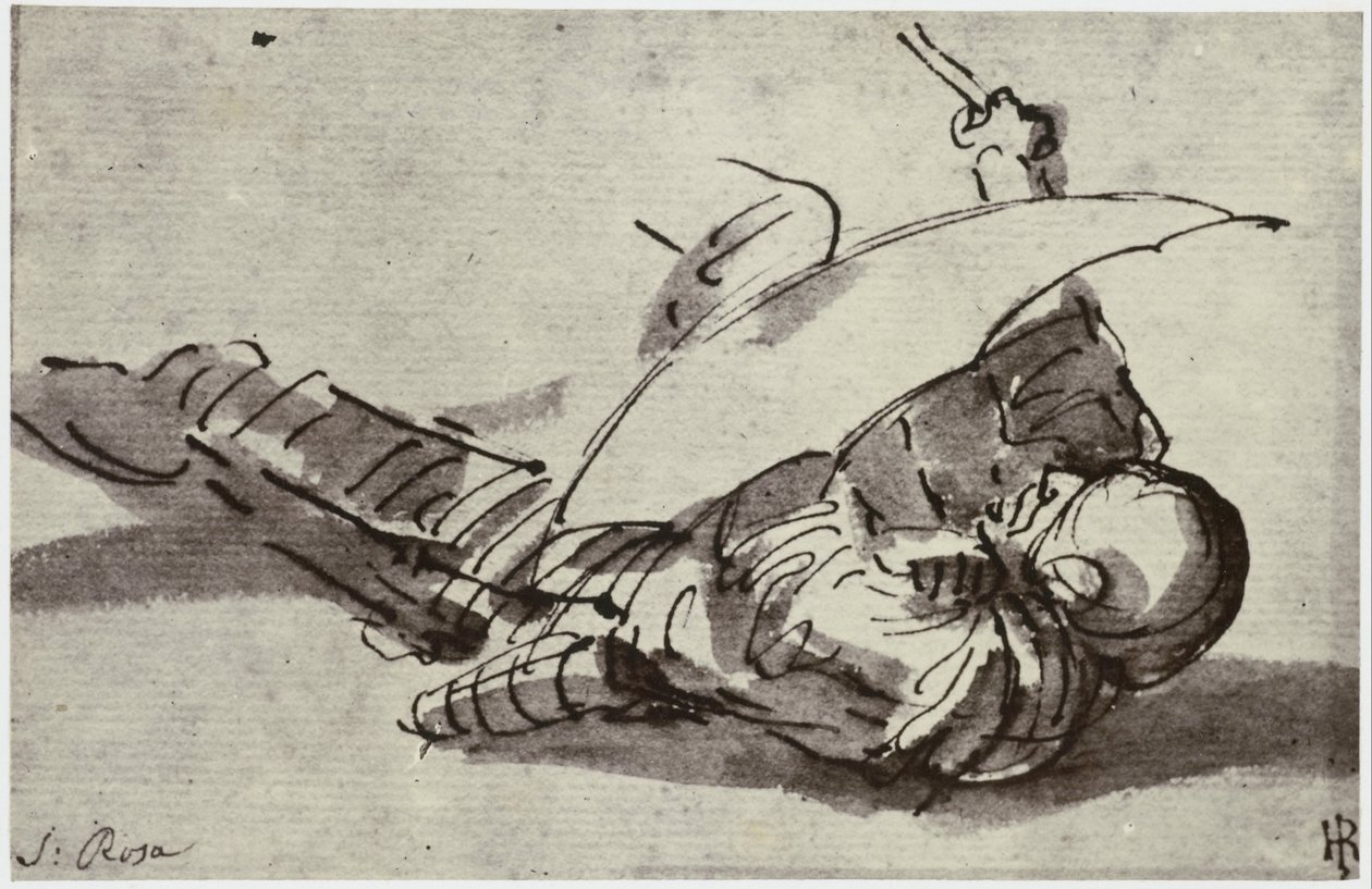Salvator Rosa, De Gewonde Soldaat door Philip Henry Delamotte