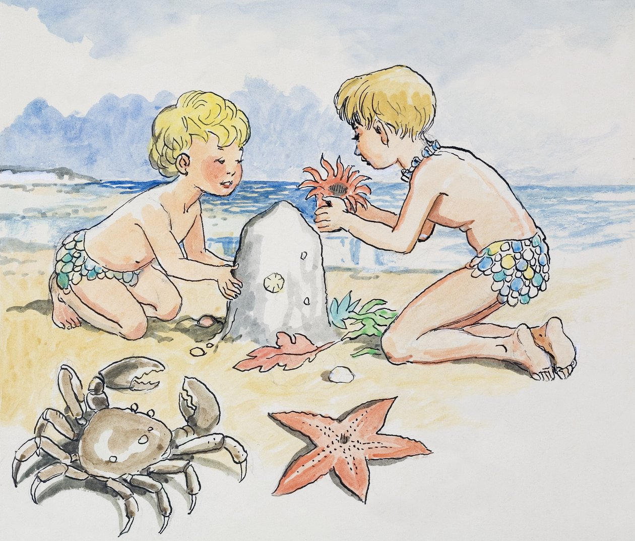 Bij de zee, illustratie uit 