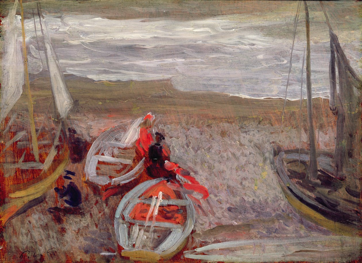 Boten op het strand, Southwold door Philip Wilson Steer
