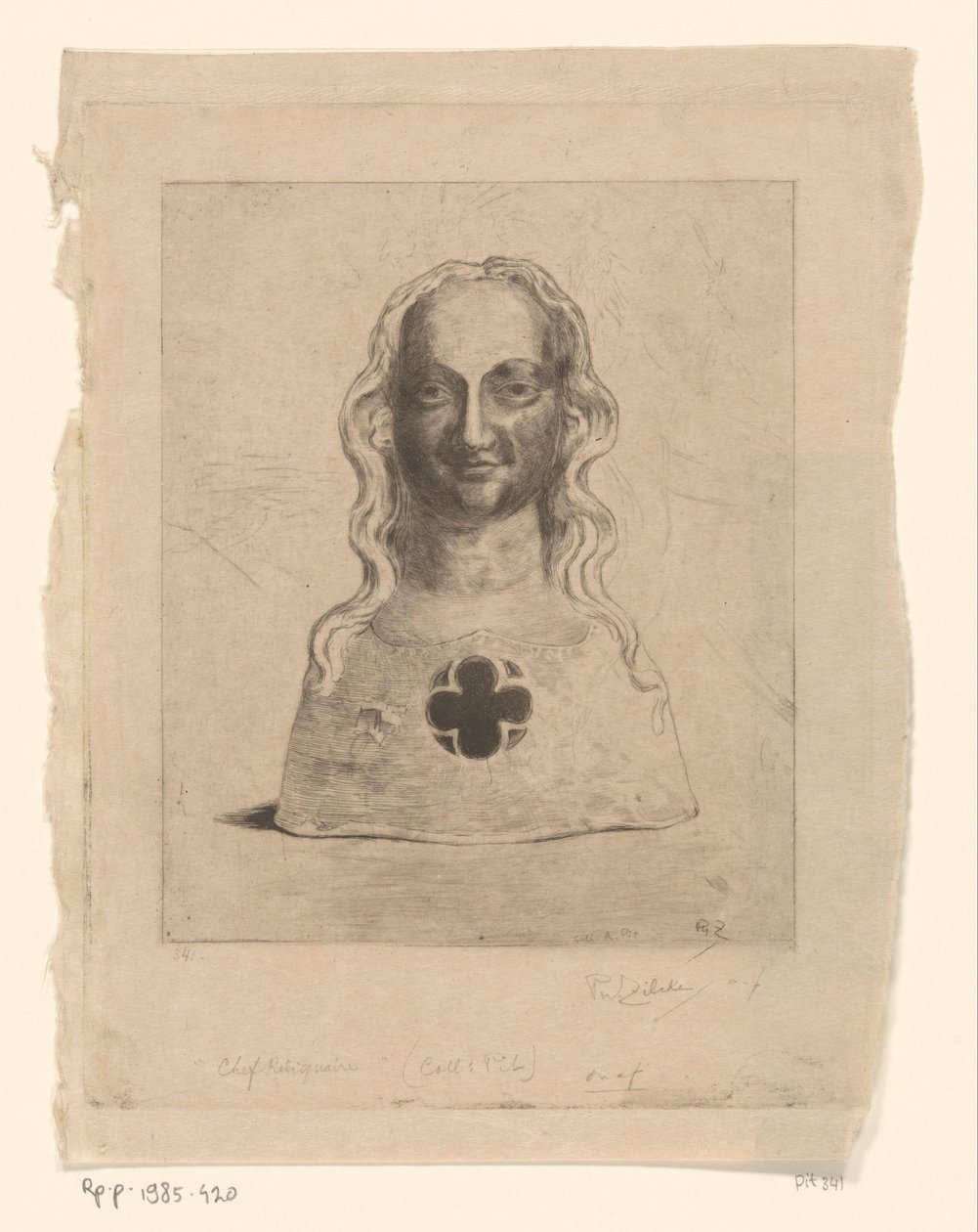 Buste van een vrouw door Philip Zilcken (signed by artist)