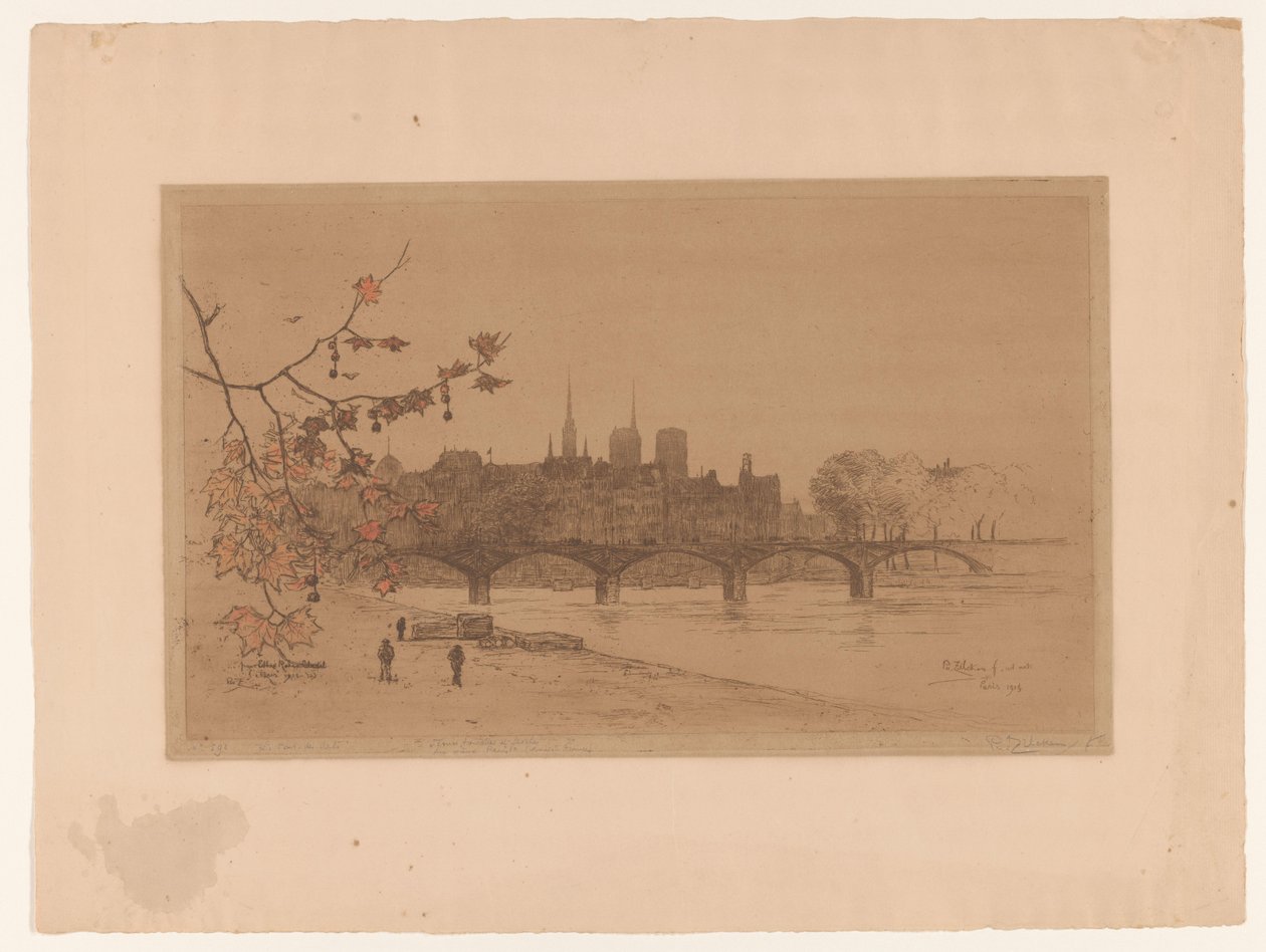 Gezicht op Parijs over de Pont des Arts door Philip Zilcken (signed by artist)