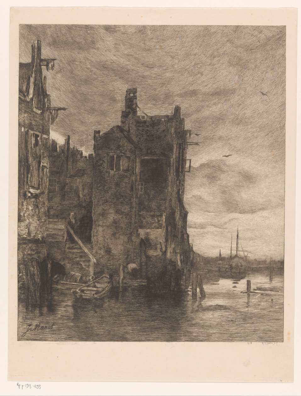 Huizen aan het water door Philip Zilcken