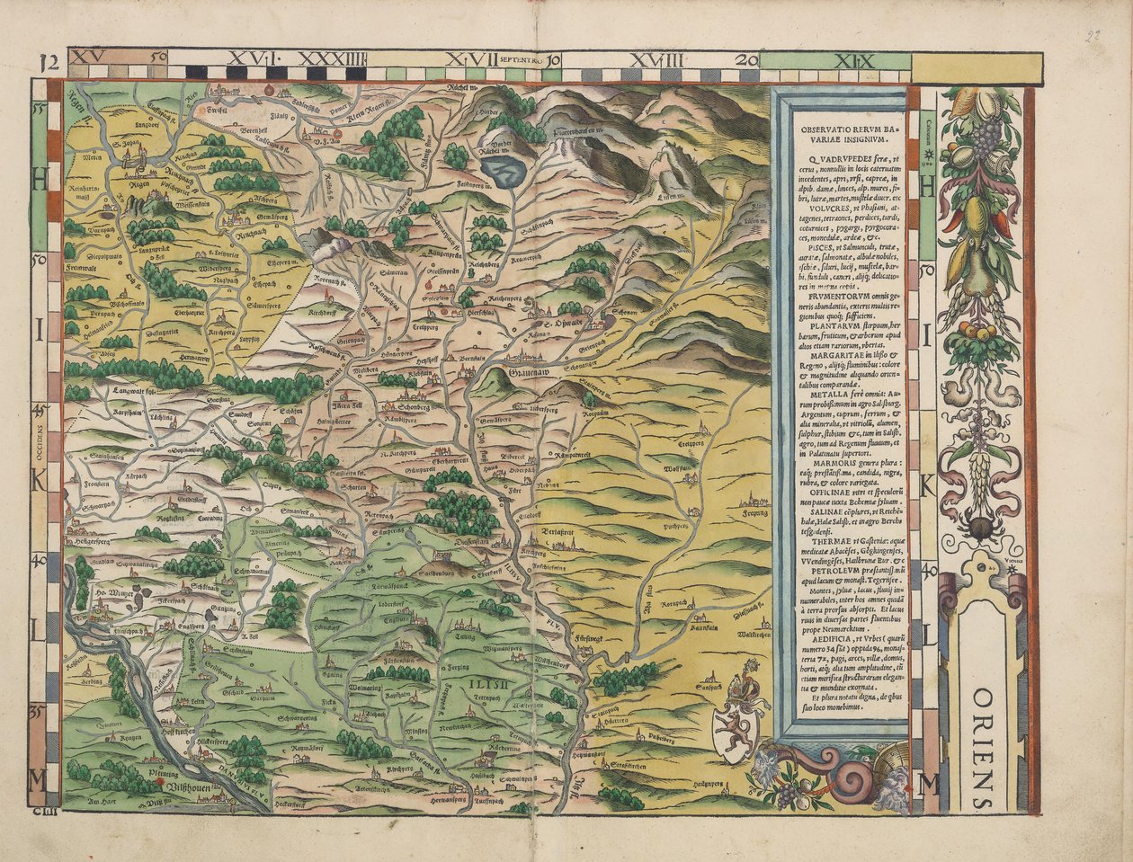 Bairische Landtafeln van 1568 (Tafel 12) door Philipp Apian
