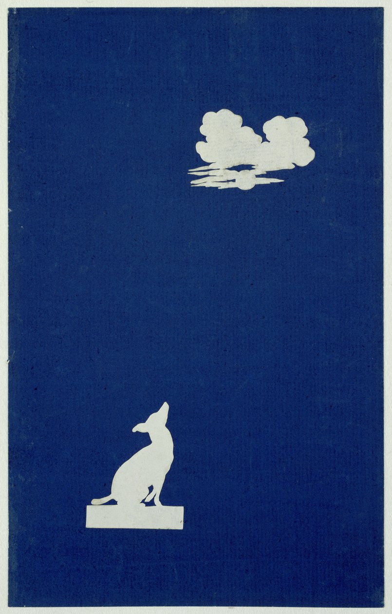 Een hond die naar de maan huilt door Philipp Otto Runge