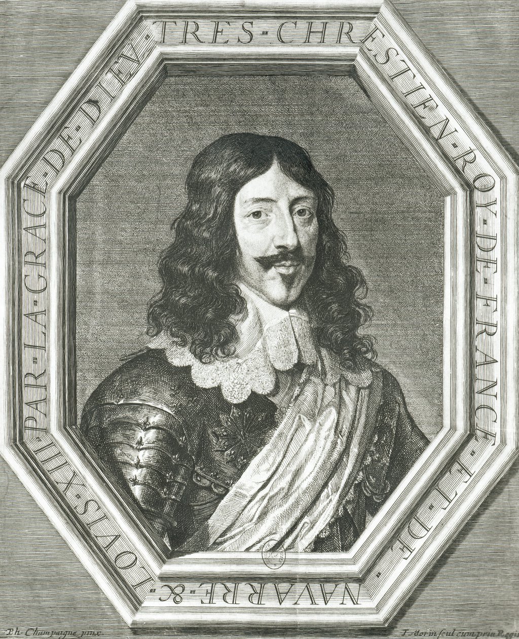 Portret van Lodewijk XIII (1601-43) gravure door Jean Morin door Philippe de Champaigne