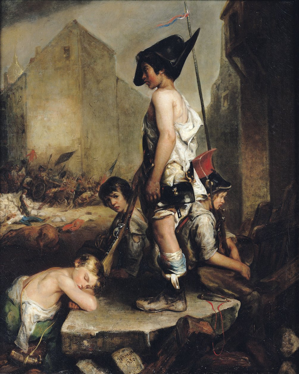 De kleine patriotten, 1830 door Philippe Auguste Jeanron
