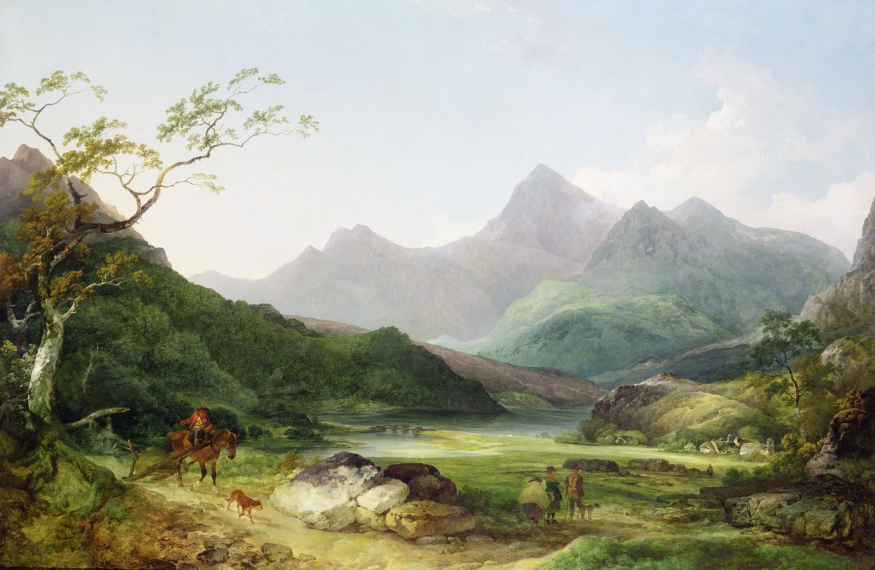 Een uitzicht op Snowdon vanaf Capel Curig, 1787 door Philippe Jacques de Loutherbourg