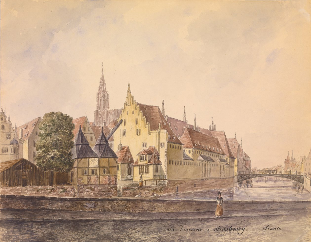 De Donau bij Straatsburg door Philippe Auguste de Peellaert