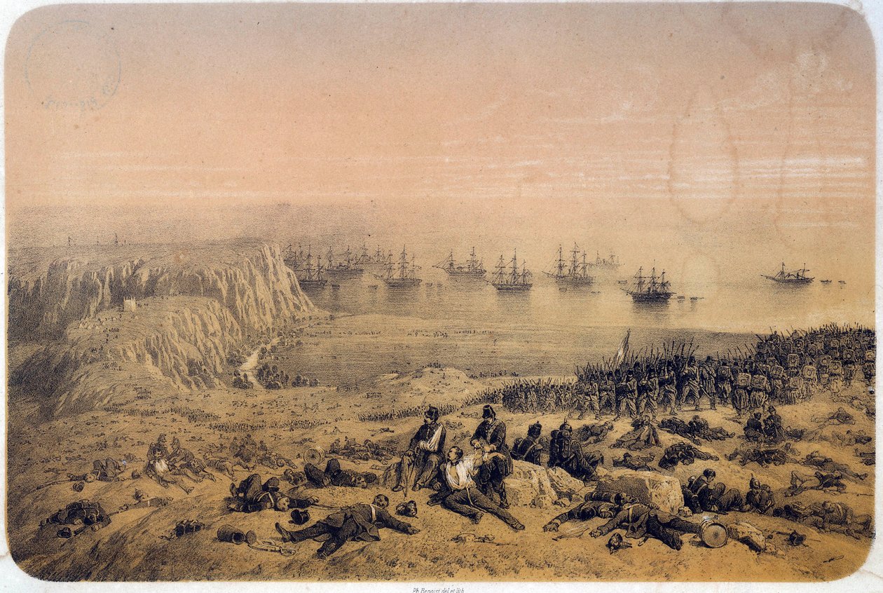 Krimoorlog: de Slag bij de Alma op 20/09/1854. Illustratie door Philippe Benoist