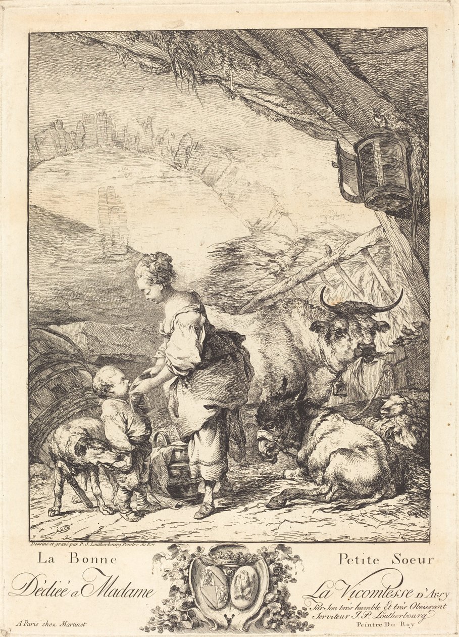 Het goede kleine zusje door Philippe Jacques de Loutherbourg II