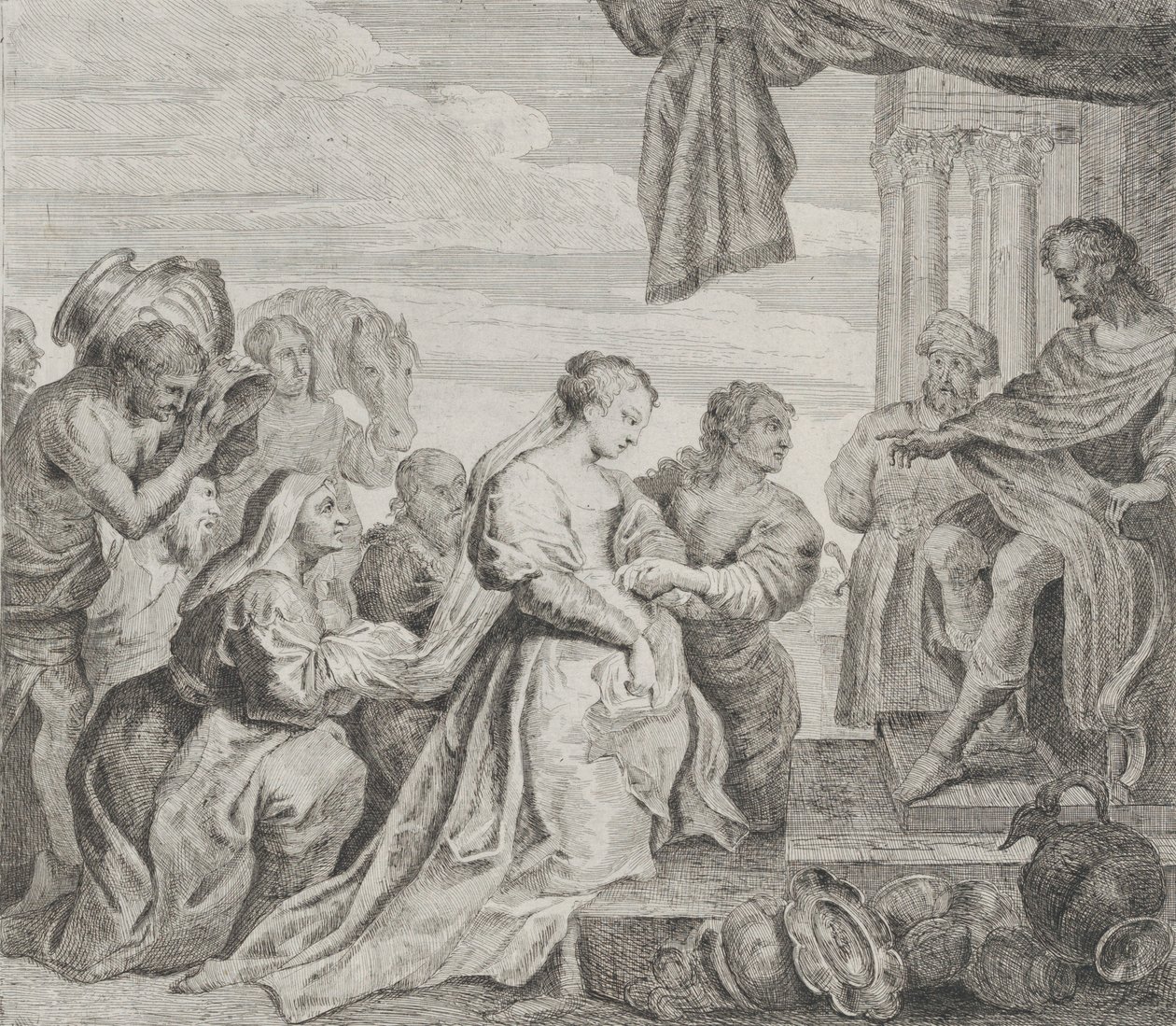 Salomo en de Koningin van Sheba, 1784 door Philippe Lambert Joseph Spruyt