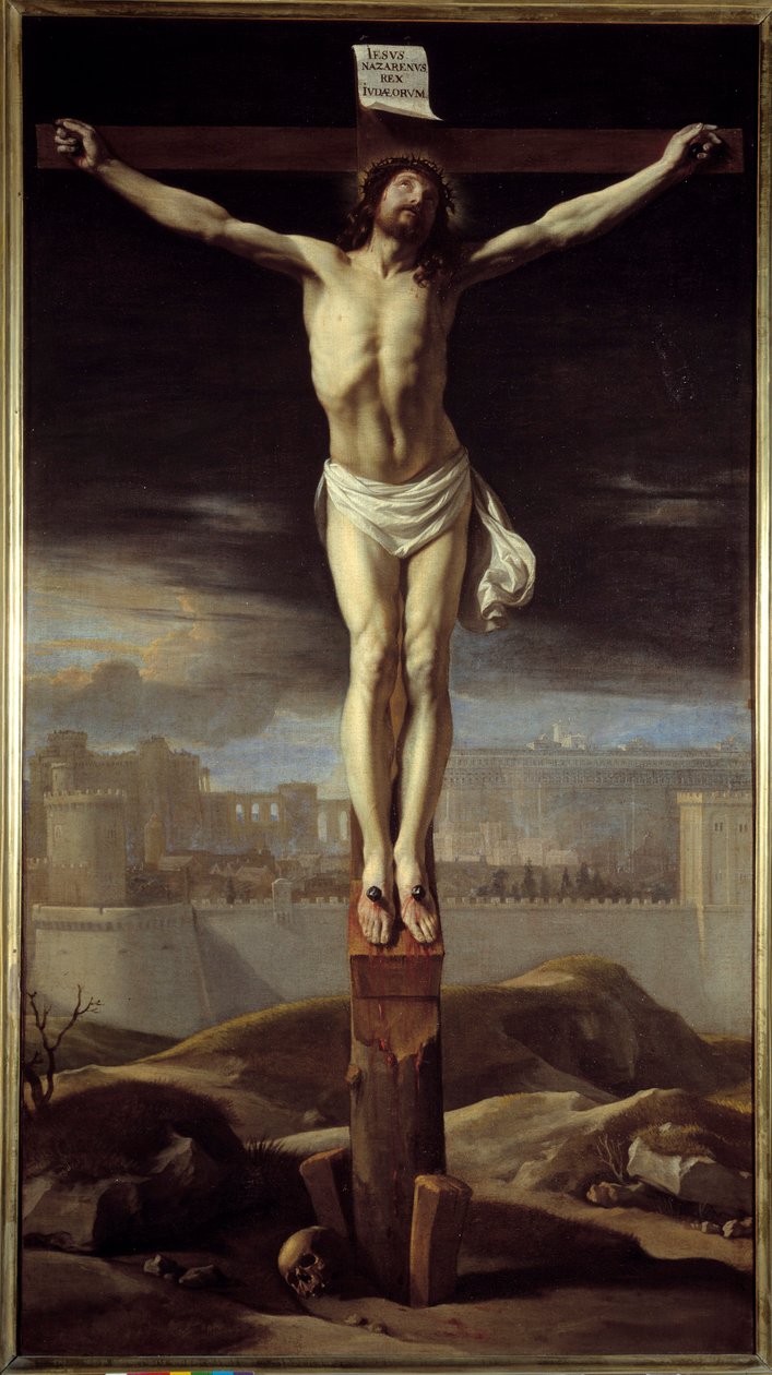Christus aan het kruis. Schilderij door Philippe De Champaigne (1602-1674) door Philippe de Champaigne
