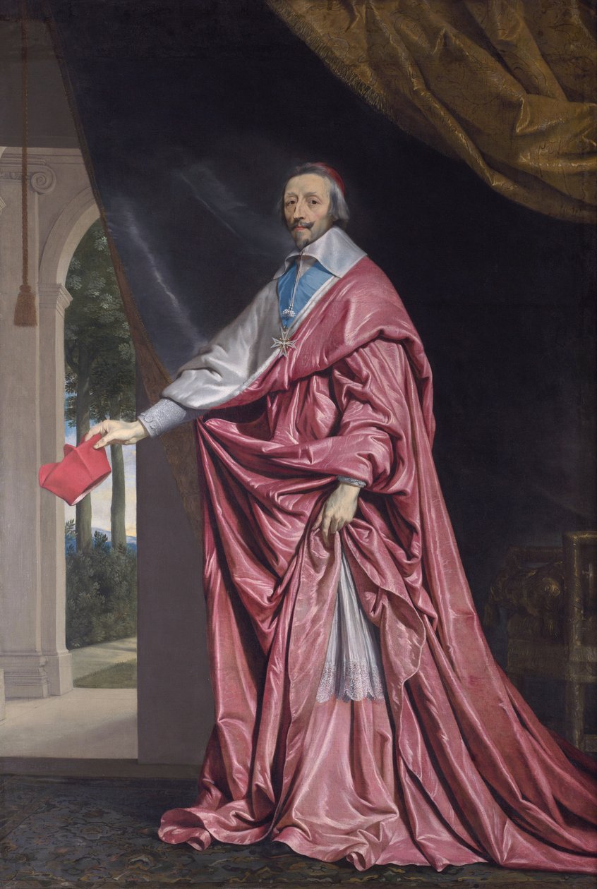 Portret van Armand Jean du Plessis, kardinaal Richelieu door Philippe de Champaigne