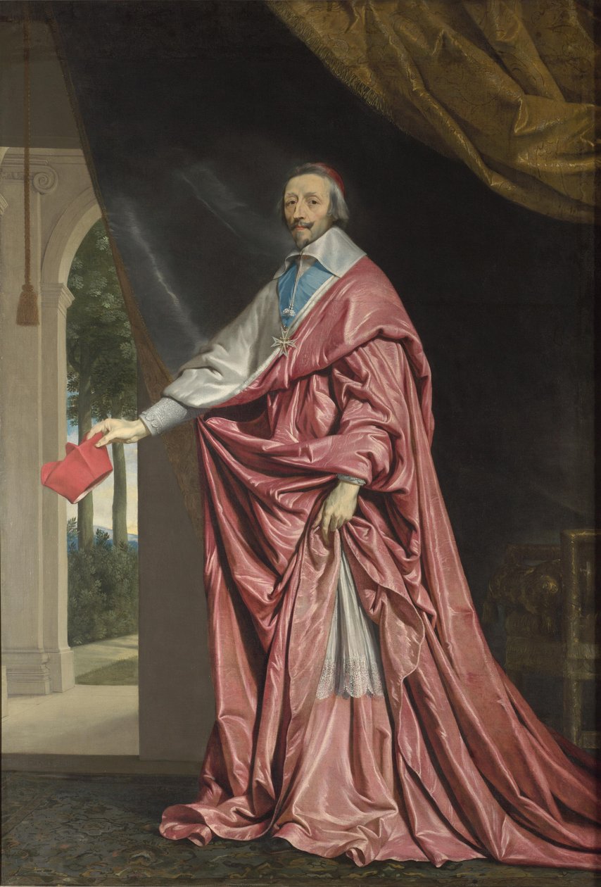 Portret van Armand Jean du Plessis, kardinaal Richelieu door Philippe de Champaigne