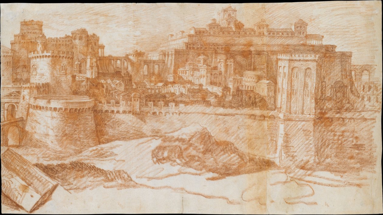 Ansicht von Jerusalem mit dem Tempel Salomos door Philippe de Champaigne