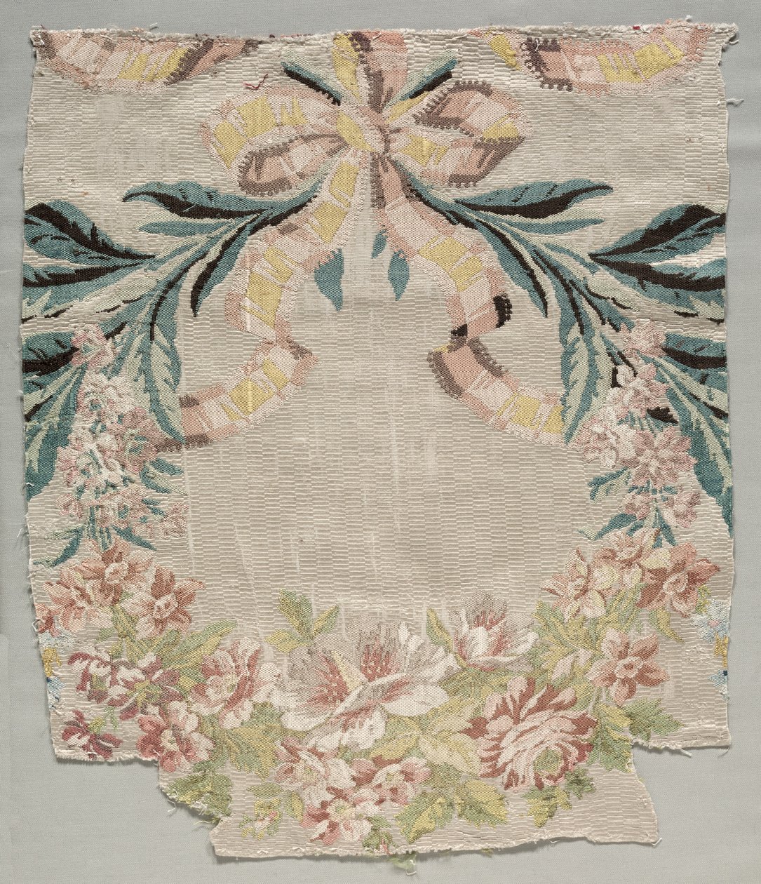 Fragment zijde, deel van paneel genaamd "Le panier fleuri door Philippe de Lasalle