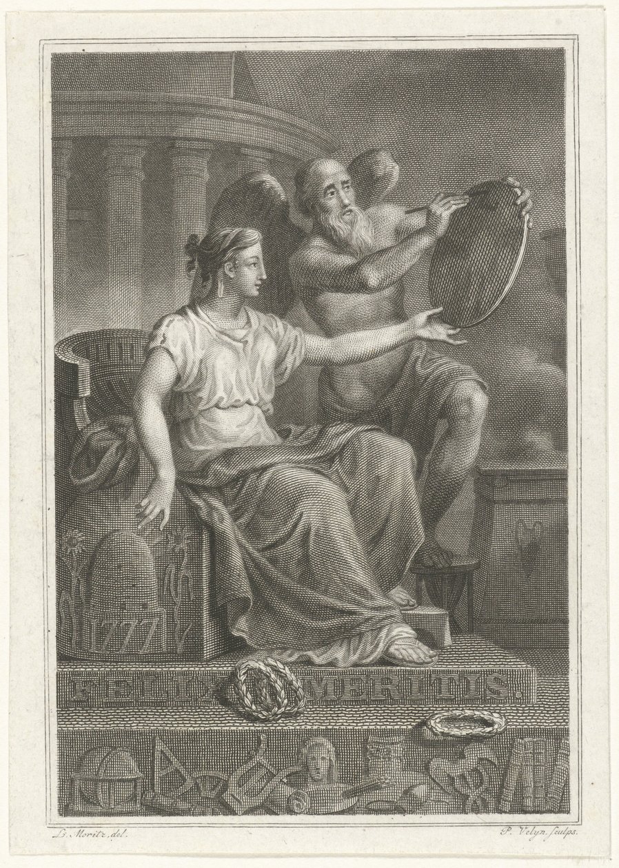 Zinnebeeldige voorstelling bij het 50-jarige bestaan van Felix Meritis, 1827 door Philippus Velijn