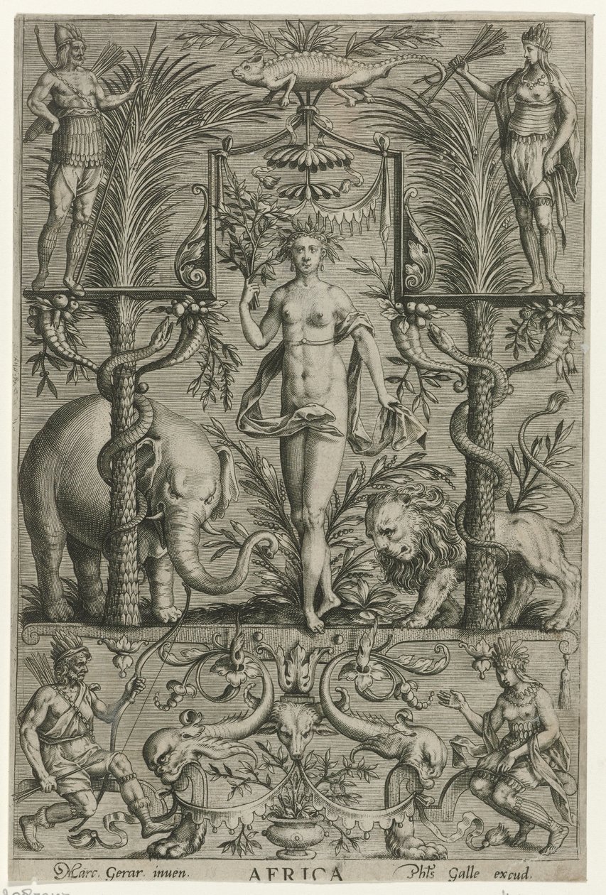 Afrika door Philips Galle (attributed to workshop of)