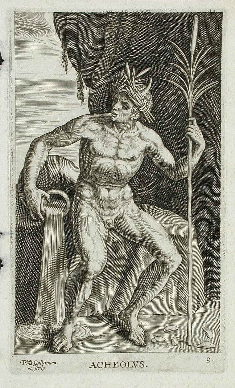 Achelous door Philips Galle