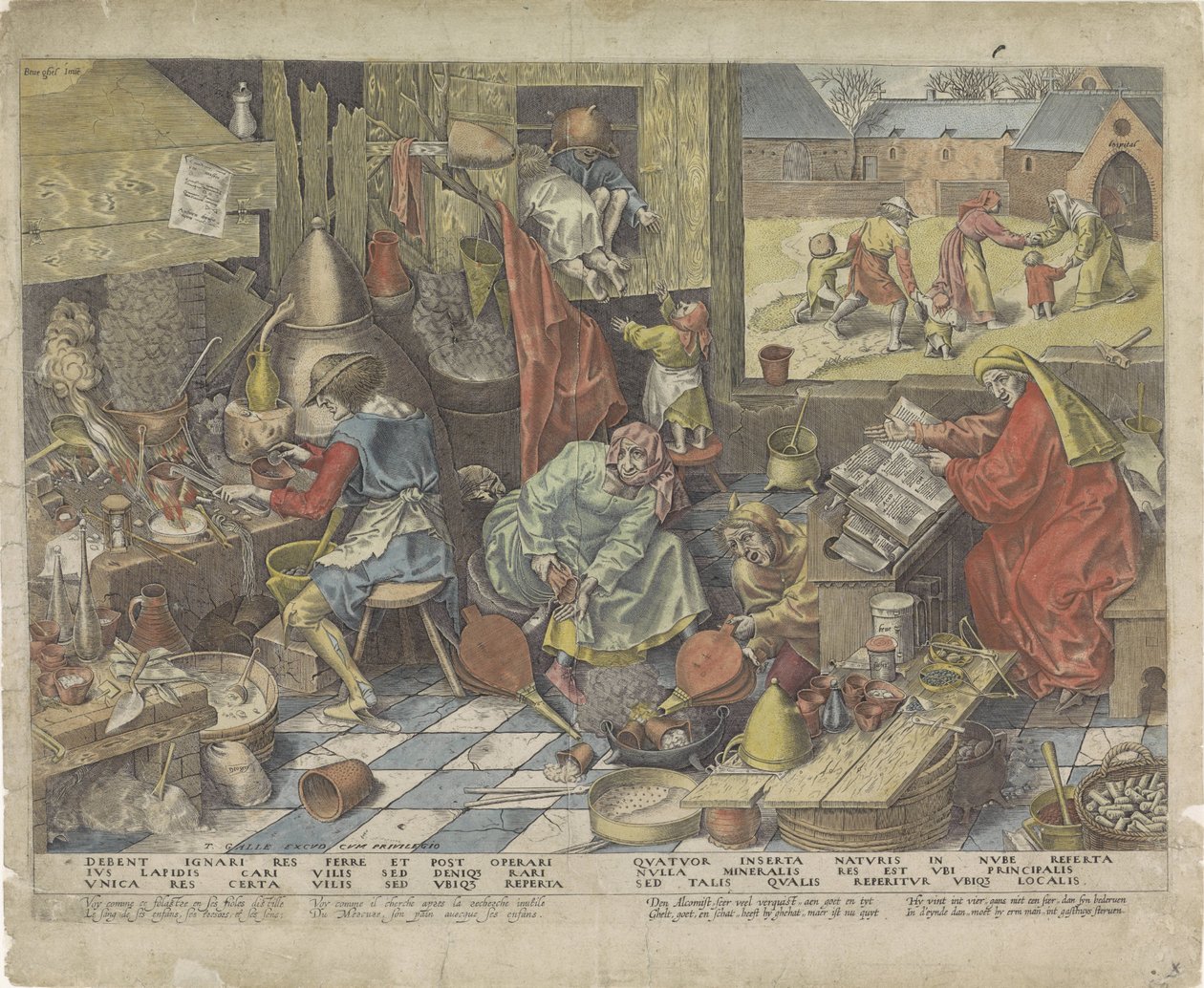 Alchemist door Philips Galle