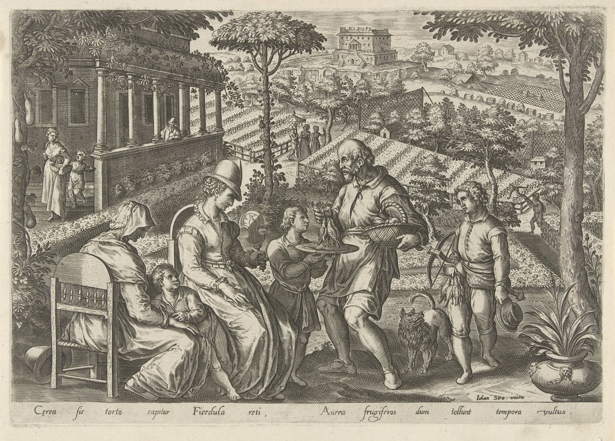 Jacht op de grasmus door Philips Galle