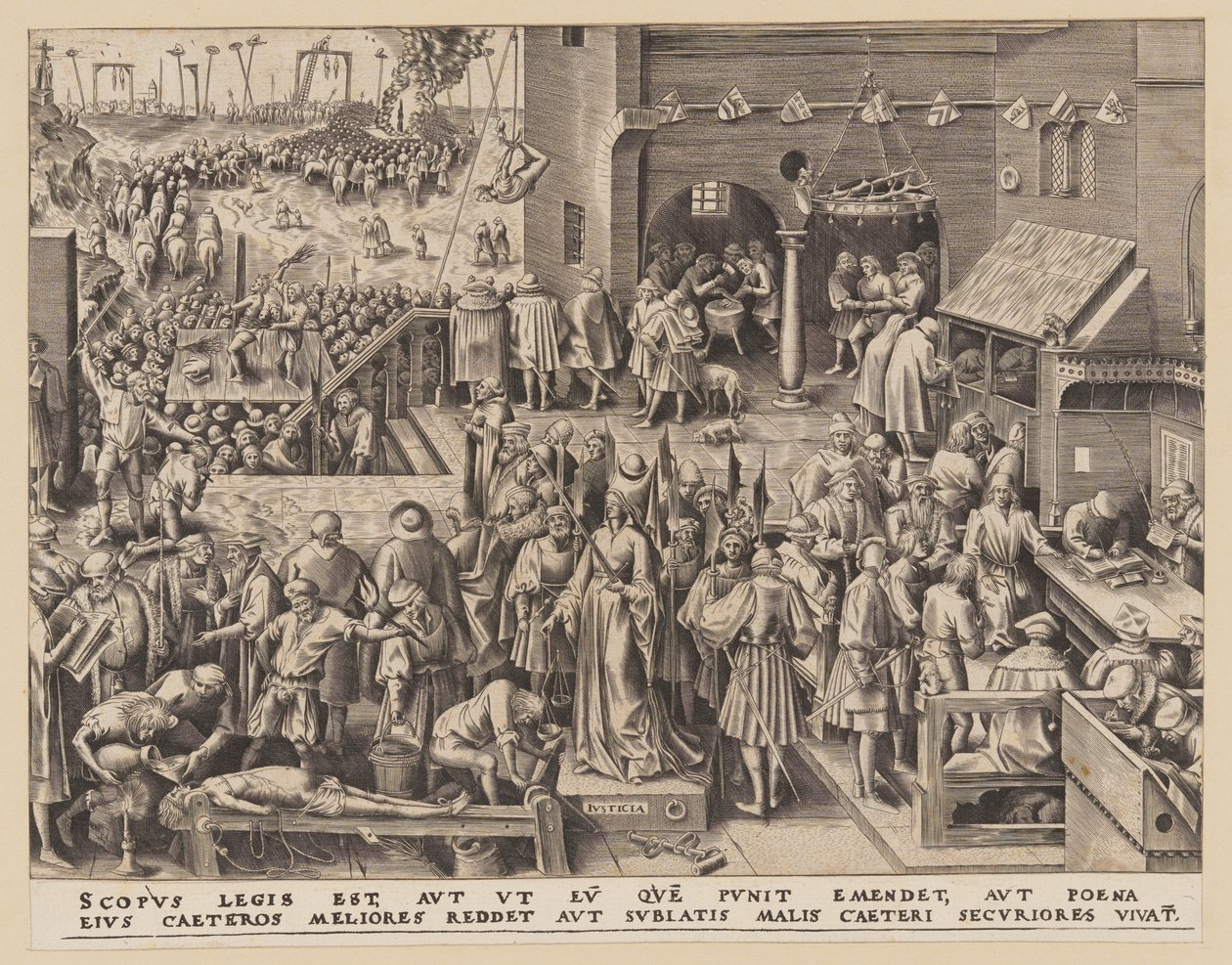 Rechtvaardigheid, uit De zeven deugden door Philips Galle