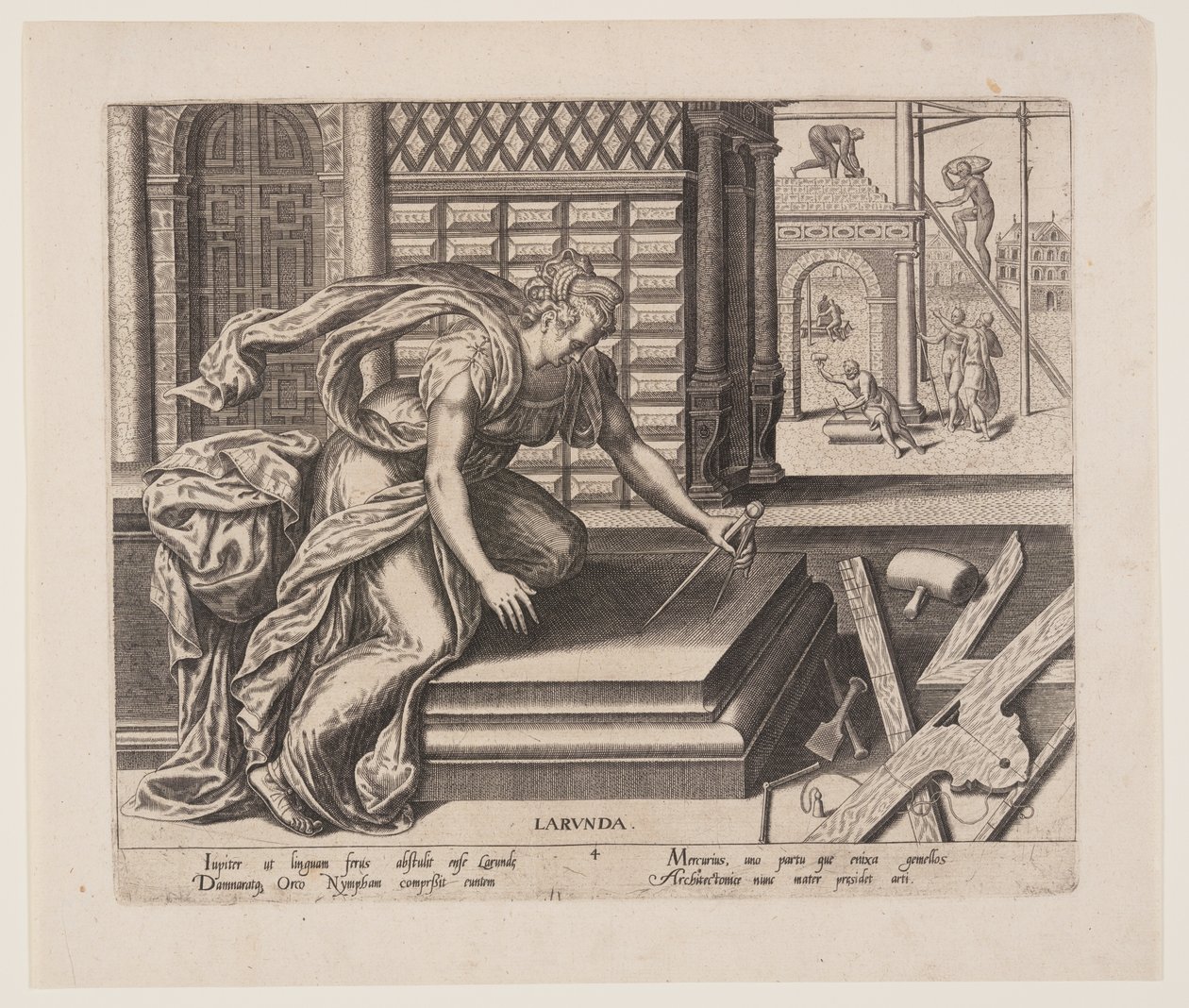 Larunda, van De beroepen door Philips Galle