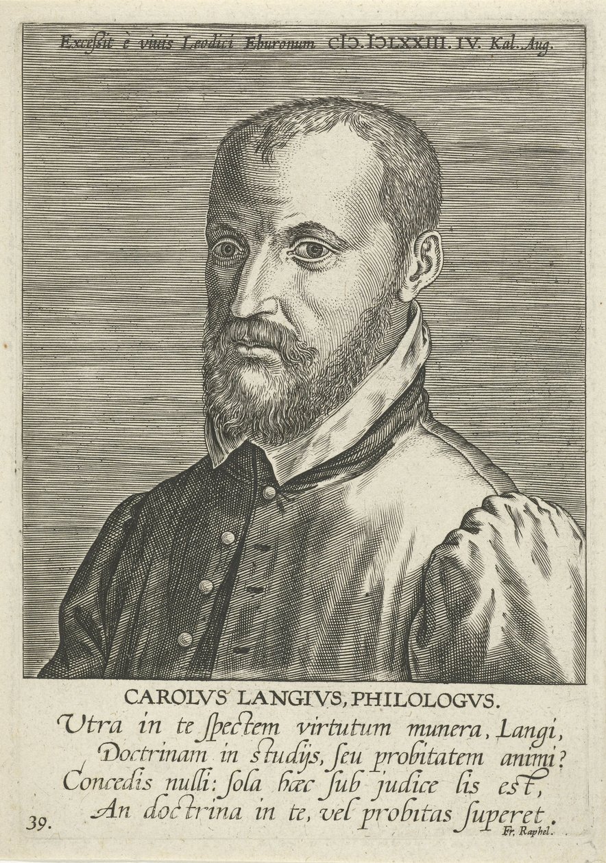 Portret van Charles de Langhe door Philips Galle