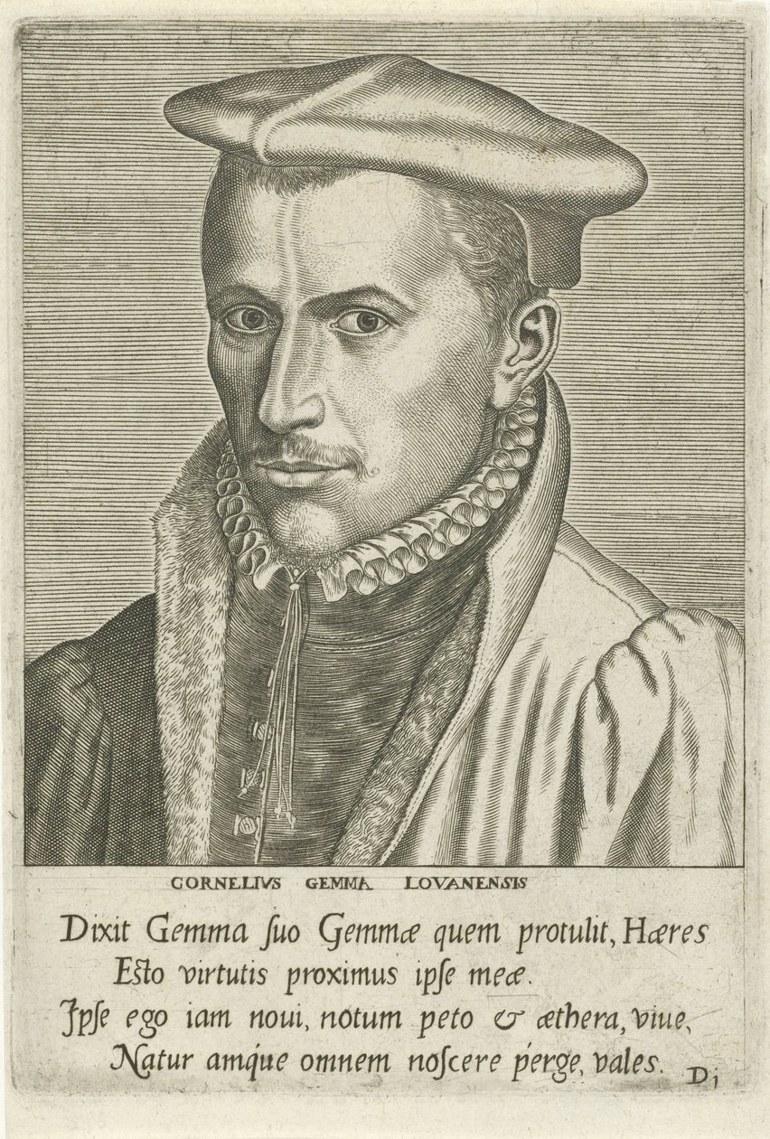 Portret van Cornelius Gemma door Philips Galle