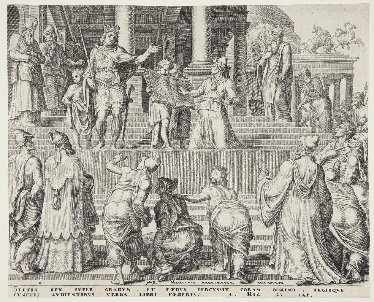 Het boek van de wet voorgelezen aan het volk door Philips Galle