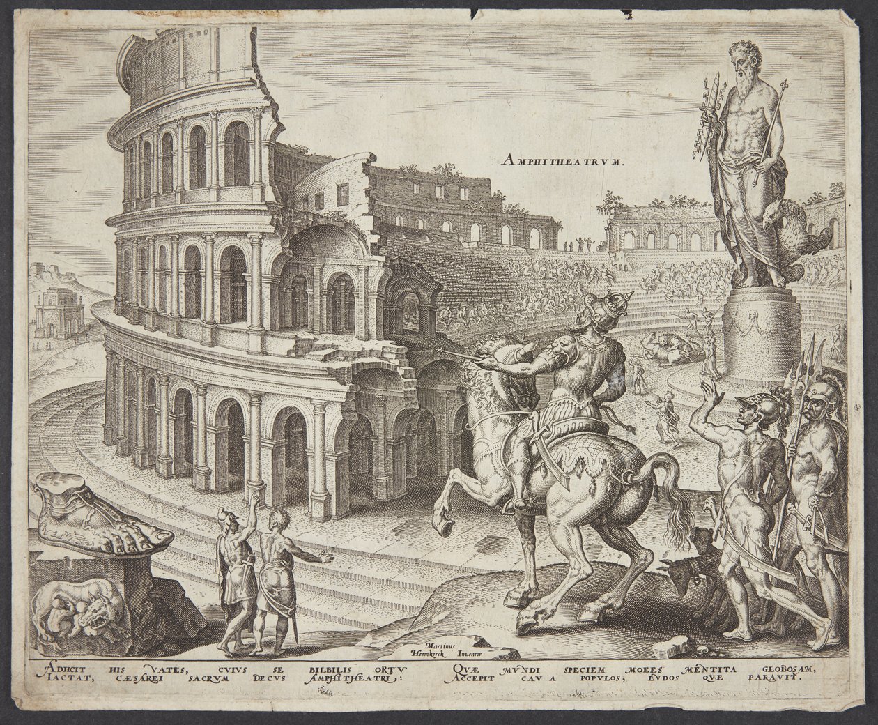 Het Colosseum in Rome door Philips Galle