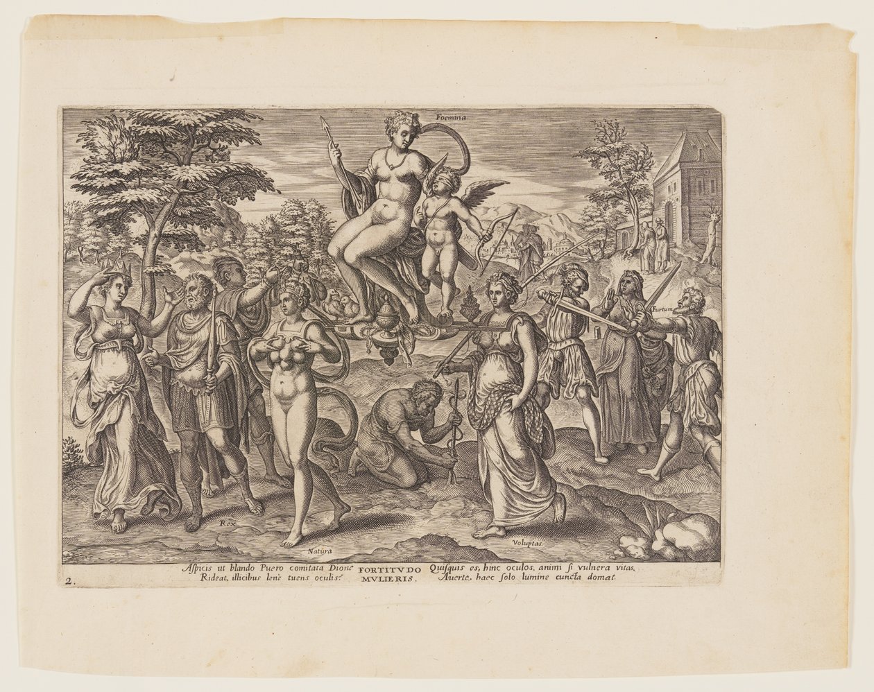 De kracht van de vrouw [3 Esdras 4:18-19, 22-23, 29-32], uit De vier sterkste krachten door Philips Galle