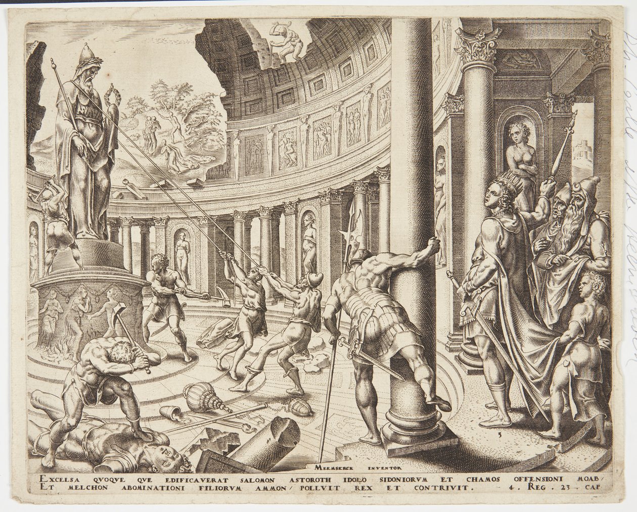 De vernietiging van de tempel van Astarte, Chemosh en Milcom door Philips Galle