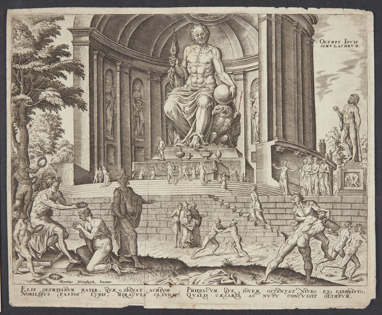 Het standbeeld van Jupiter in Olympia door Philips Galle